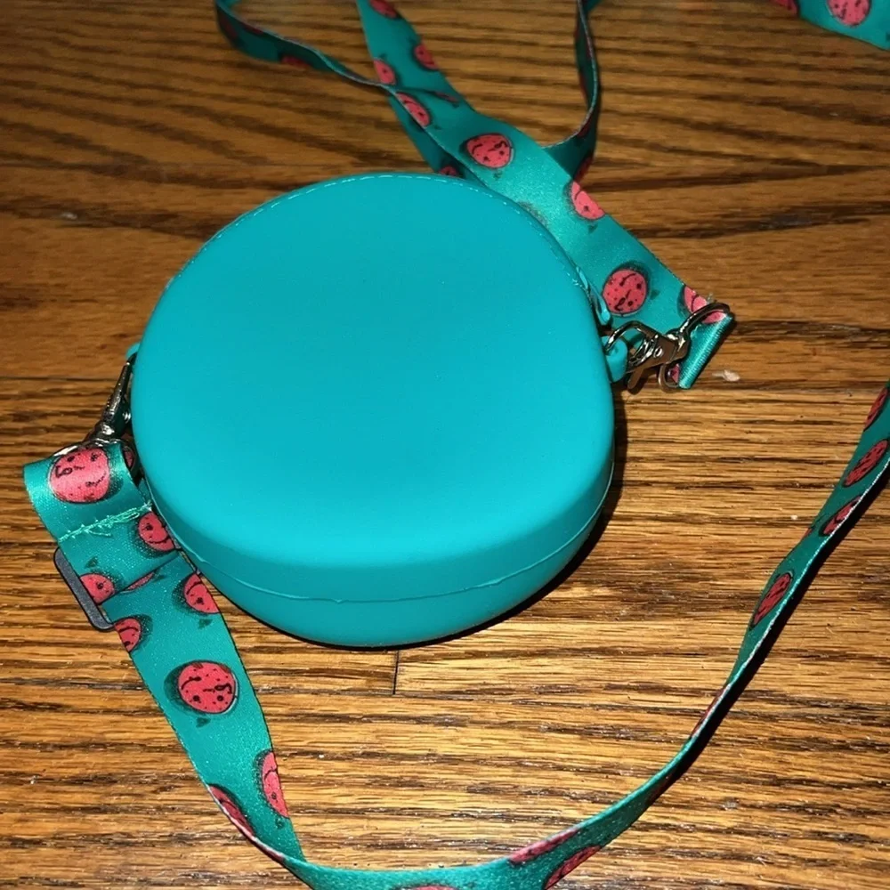 Watermelon silicone crossbody purse with detachable strap. New!